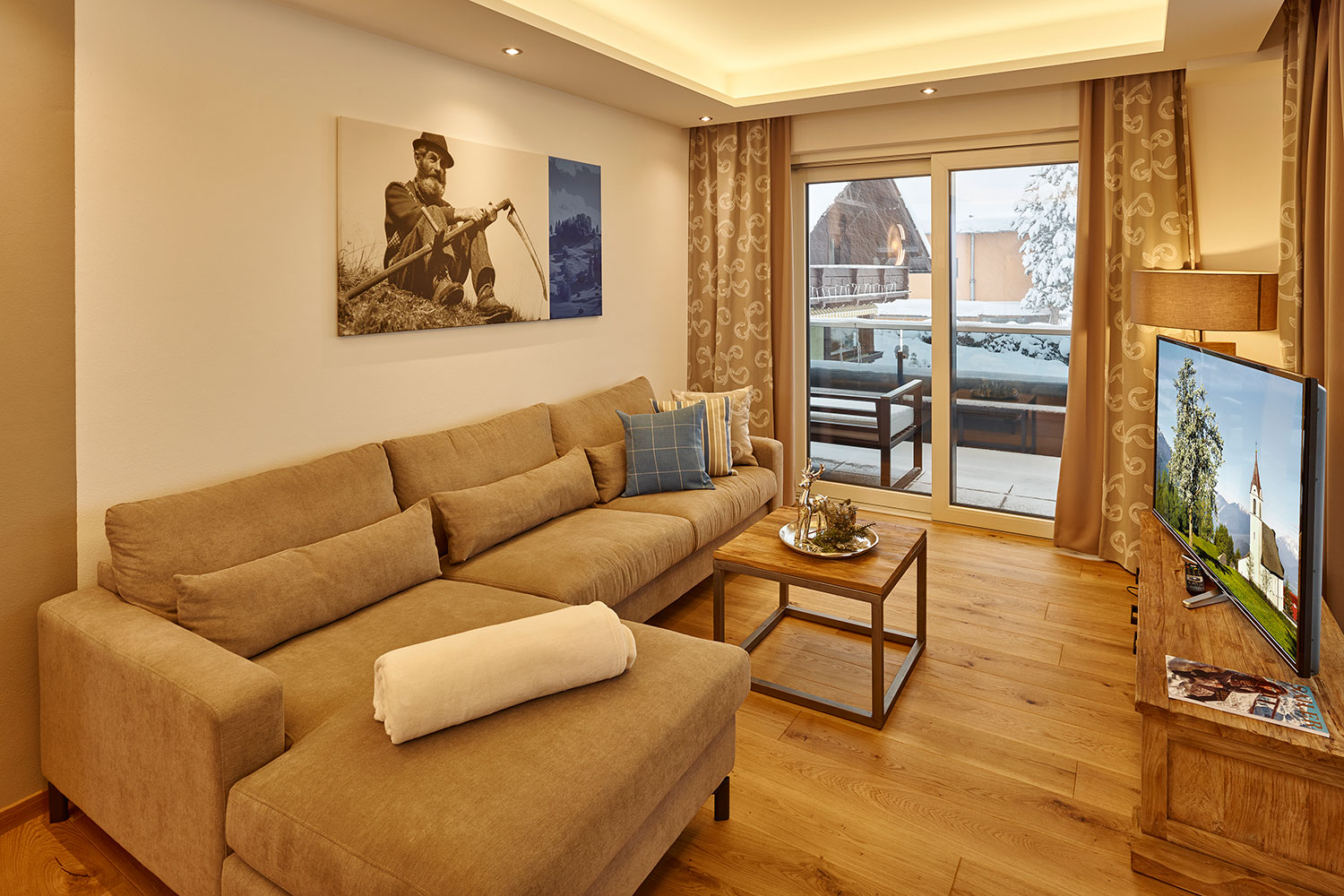 Wohnzimmer im Apartment 12 im A-VITA Living in Seefeld in Tirol